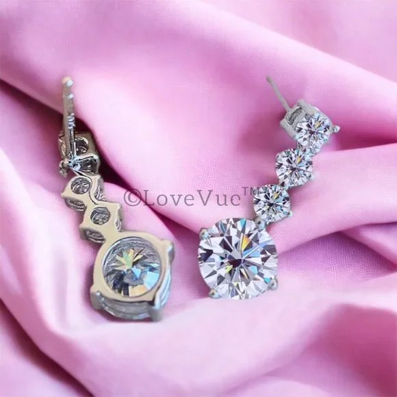 Certified 2.6ct. t.w. Diamond Brilliant Cut Dangle Drop Earrings - Picture 3 of 15